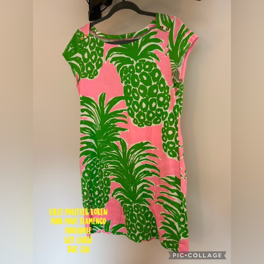 Lilly Pulitzer Pink and Green Pineapple Dress
